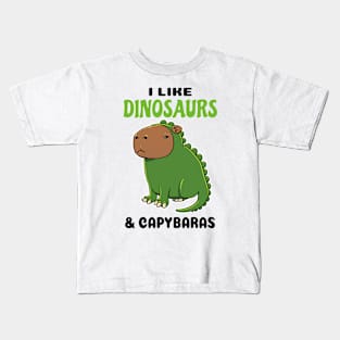 I like Dinosaurs and Capybaras Kids T-Shirt